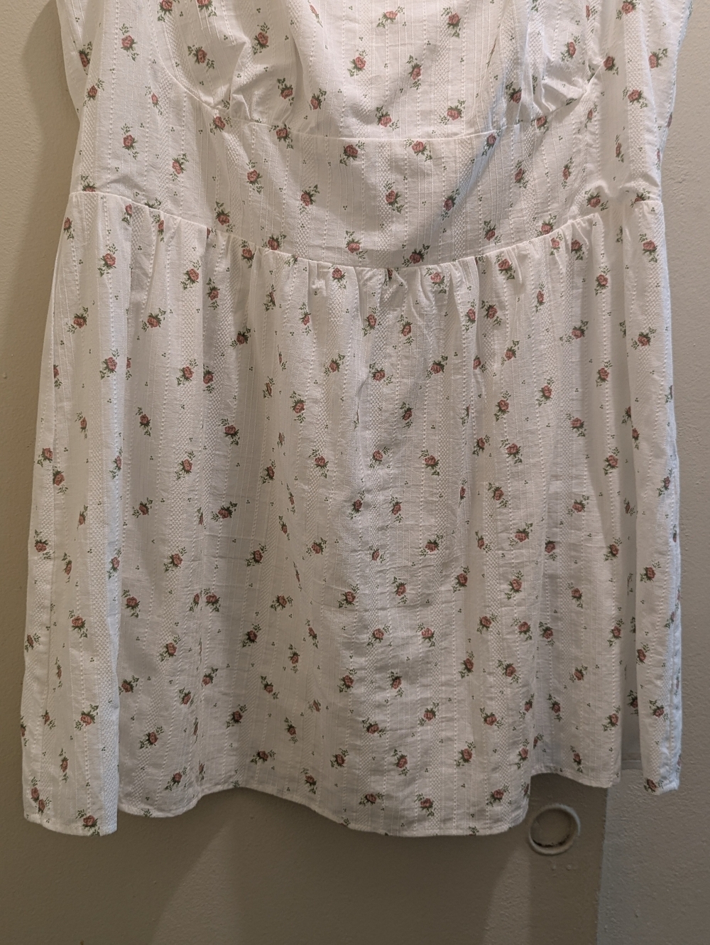 Princess Polly Samana Mini Dress White Curve Square Neck Cotton Floral- 14 - Picture 7 of 15